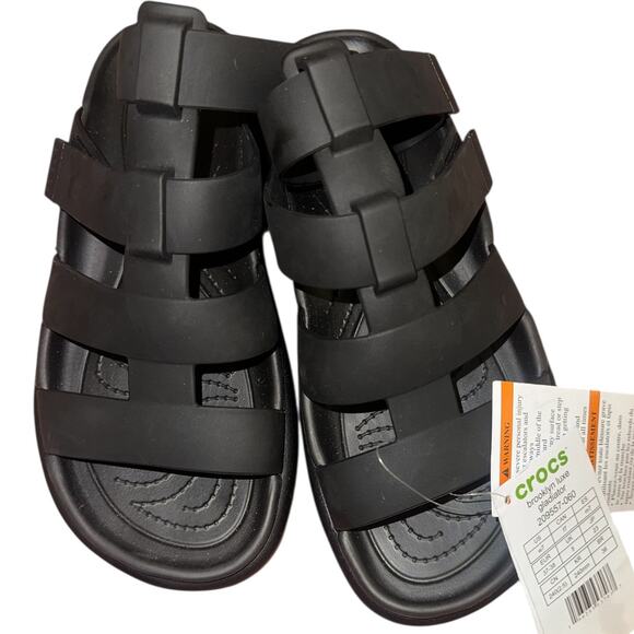 Crocs Women's Brooklyn Luxe Gladiator Platform Sandals Blk sz 7 *NWT* retail $70 - Picture 4 of 7